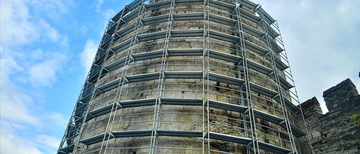 The Treasury Tower is being restored
